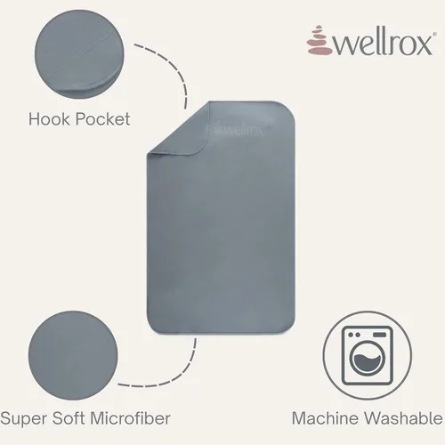 Miniatura 2 de Wellrox Toalla de mano de yoga de microfibra, súper suave, de secado rápido, antideslizante para pilates, gimnasio y entrenamientos