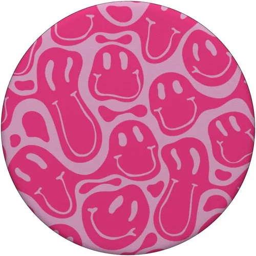 Miniatura 3 de estética trippy rosa líquido remolino goteo sonrisa cara PopSockets estándar PopGrip
