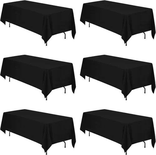 Miniatura 37 de BRILLMAX 6 Pack de Manteles Azul Marino para Mesas Rectangulares de 8 Pies 90 x 156 Pulgadas - 8 pies Mantel Rectangular a Granel de Lino