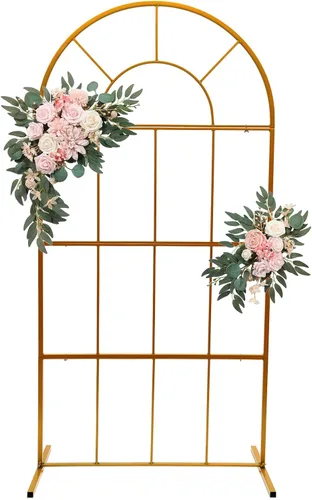 Miniatura 9 de Soporte de arco de boda de 6.6 x 3.9 pies, soporte de marco de arco de metal para decoración de fondo, soporte de fondo de fotografía de arco
