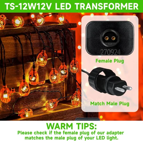 Miniatura 5 de Fuente de alimentación LED de 12 V 1A TS-12W12V Reemplazo de transformador inflable Clase 2 Unidad de alimentación de enchufe de EE. UU.
