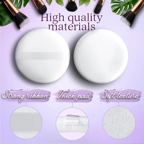 Miniatura 5 de Soplo de polvo Soplos de polvo extra grandes Maquillaje y esponja corporal con cinta de seda para polvo suelto y prensado, polvo, hornear