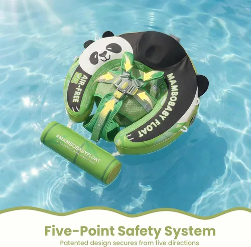 Miniatura 8 de Mambobaby Flotador no inflable para bebé con toldo, sistema de seguridad de cinco puntos, toldo 3D (desmontable) UPF 50+, flotadores de piscina