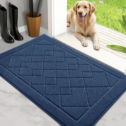 Miniatura 13 de REFETONE Dirt Trapper Tapete para Puerta de 20" x 32", Tapete Lavable para Interiores con Respaldo de Goma Antideslizante, Resistente a la Suciedad