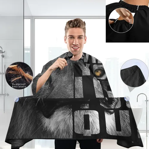 Miniatura 3 de visesunny Delantal profesional del cabo del peluquero del pelo del poliéster del pelo del salón del cabo delantal antiestático de la barba