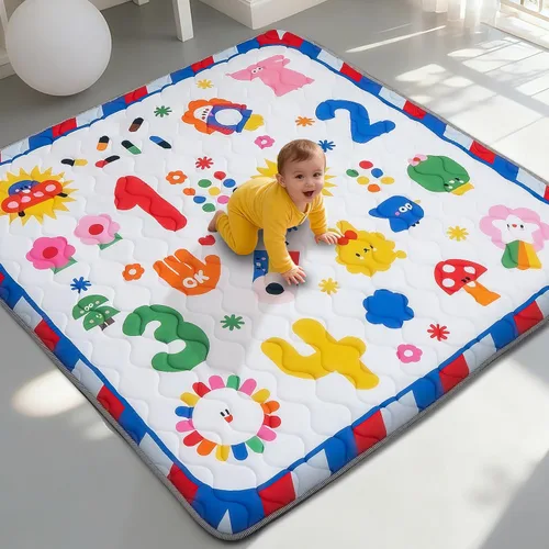 Miniatura 8 de RONGFA Alfombra de juego para bebé para suelo, 71 x 59 pulgadas, espuma gruesa, suave, acolchada, alfombra para corralito para niños pequeños, Piano