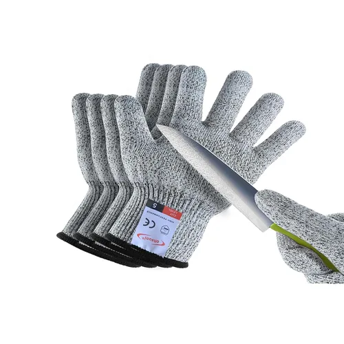 2 pares de guantes resistentes a los cortes para niños de 4 a 6 años, protección nivel 5, guantes de corte de grado alimenticio para cocinar, Gris