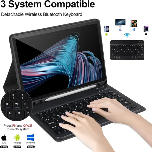 Miniatura 3 de Funda con teclado para Samsung Galaxy Tab A9+/Plus 11'' 2023(SM-X210/X216/X218), funda con teclado para Samsung Tab A9+ con soporte para S Pen