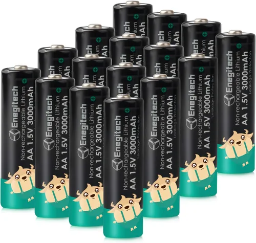 Miniatura 9 de Enegitech Batería de litio AA, batería de litio doble A de 1.5 V para cámara Blink al aire libre, bloqueo inteligente, cámara de sendero, linterna