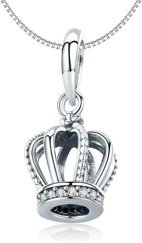 Miniatura 6 de WOSTU Exquisitos dijes de plata de ley 925 con forma de corazón rosa para pulseras, la llave de corazón, cuentas para mujeres y niñas