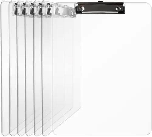 Miniatura 12 de Juego de 30 portapapeles de plástico, tablero acrílico transparente A4 de 8.5 x 11 pulgadas para aula, estudiantes, tamaño carta transparente de 9 x
