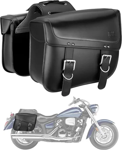 kemimoto Alforjas para motocicleta, 30L de gran capacidad, bolsa de equipaje de piel sintética para motocicletas Sportster Softail Dyna V-star