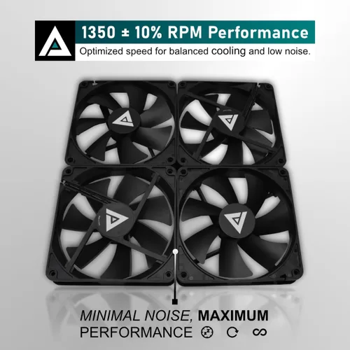 Miniatura 4 de Apevia Paquete de 3 ventiladores de carcasa de PC silenciosos de 4.724 in – AF312S-BK, alto flujo de aire 57.67 CFM, bajo ruido 24.7 dBA, Molex de 4