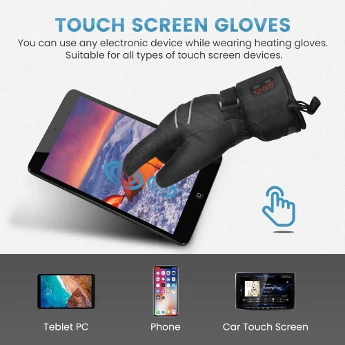 Miniatura 5 de Rechargeable Heated Gloves Touchscreen Gloves for Women and Men with Battery XXL