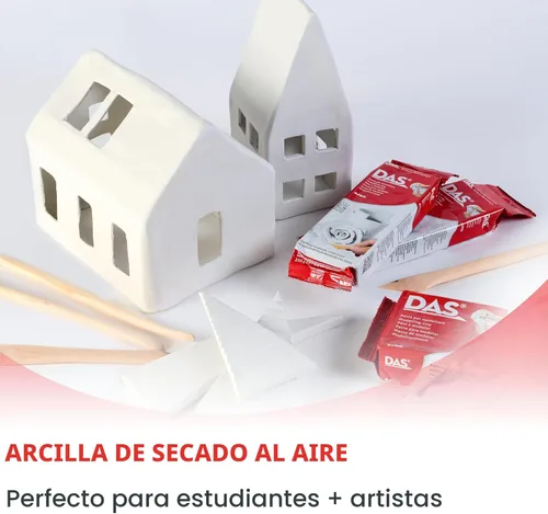 Miniatura 2 de Arcilla modeladora de endurecimiento al aire DAS, bloque de 1 kg, color blanco (387500)