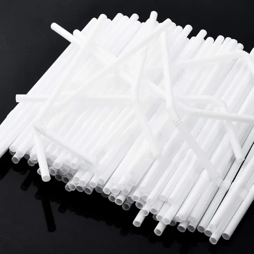Miniatura 4 de ALINK 1000 popotes flexibles blancos, pajitas flexibles de plástico envueltas individualmente, 7.75 x 0.23 pulgadas