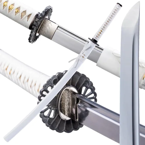 Miniatura 13 de Katana Sword, Handmade Samurai Sword 9260 Spring Steel - Plum Blossom Design, Full Tang & Clay Tempered - Ideal for Training, Practice, Collection &