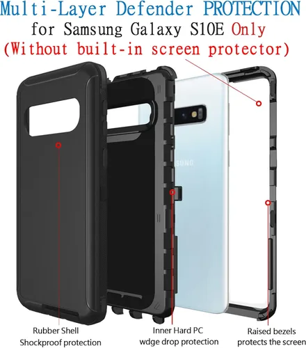 Miniatura 2 de Funda para Samsung Galaxy S10E, Bisbkrar Phone Case [grado militar] 3 en 1 resistente a prueba de golpes, resistente cubierta de parachoques