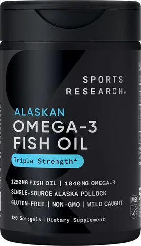 Miniatura 14 de Sports Research® Aceite de pescado Omega-3 AlaskOmega Mini Geles 625mg de Wild Alaskan Pollock - Suplemento de aceite de pescado sin eructos