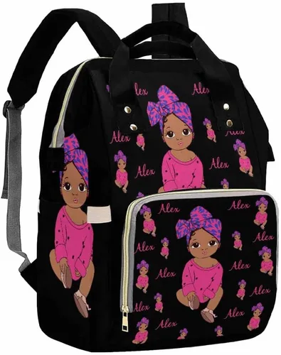 Miniatura 26 de Artsadd Bolsa de pañales con foto personalizada para mamá, mochila personalizada con correas para cochecito, bolsa de hombro de viaje grande, bolsa