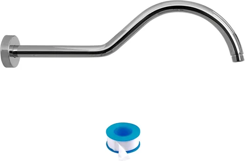Miniatura 11 de Lordear Brazo de ducha montado en la pared, tubo de ducha de 12 pulgadas con brida, vástago de ducha redondo de 1/2 NPT para cabezal de ducha, negro