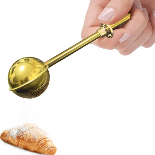Miniatura 8 de JETKONG Varilla para espolvorear de panadería para azúcar, harina y especias, juego de 2 tamizadoras de azúcar en polvo de acero inoxidable