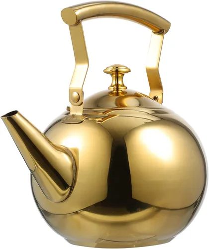 DOITOOL Hervidor de té de acero inoxidable con infusor integrado, tetera para hervir para el hogar y restaurante, 7.48 x 7.08 x 5.11 pulgadas, mango