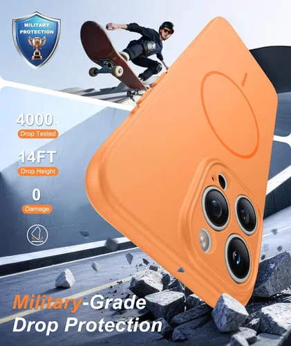 Miniatura 558 de FNTCASE Funda para iPhone 17 Pro: Fundas delgadas translúcidas de color azul claro compatibles con MagSafe, protección completa de la cámara