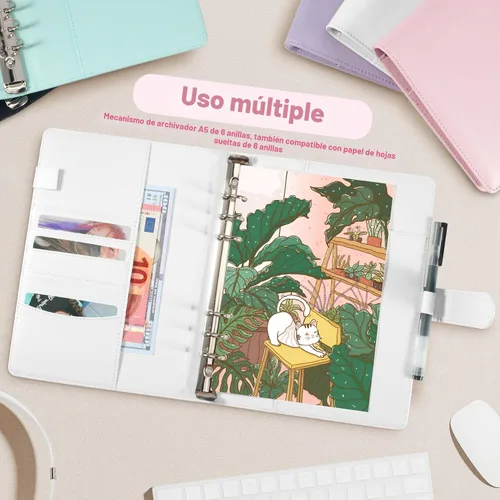Miniatura 7 de Carpeta para tarjetas fotográficas A5 Kpop con 30 páginas de tarjetas de 4 bolsillos, Carpeta A5 de 6 anillos álbum coleccionador de tarjetas