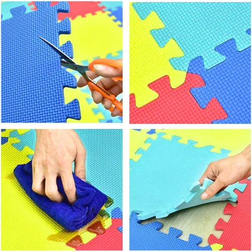 Miniatura 5 de Kangler Alfombrillas de Juego de Rompecabezas para Niños, 20 Piezas de Baldosas de Piso de Espuma Extra Grandes y Coloridas, Alfombrillas de Piso