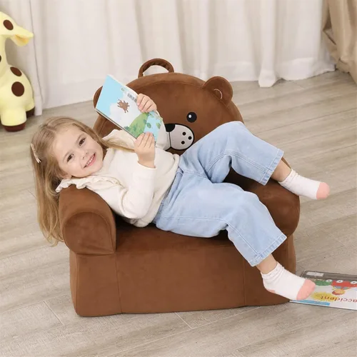 Miniatura 2 de MOMCAYWEX Silla de bebé acogedora, Silla de personaje prémium, marrón, de 18 meses hasta 3 años