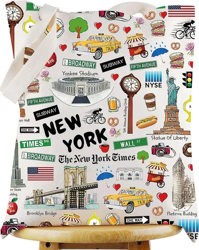 Miniatura 10 de WZMPA Bolsa de cosméticos de Nueva York New YorkSouvenir regalo de vacaciones maquillaje bolsa con cremallera Mercancía de la ciudad (Nueva York)