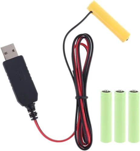 Miniatura 11 de tegongse LR6 AAA Eliminador de Batería 2M Cable de alimentación USB Reemplazar 1-4 pilas AAA - 1.5v/3v/4.5v/6v 2AAA