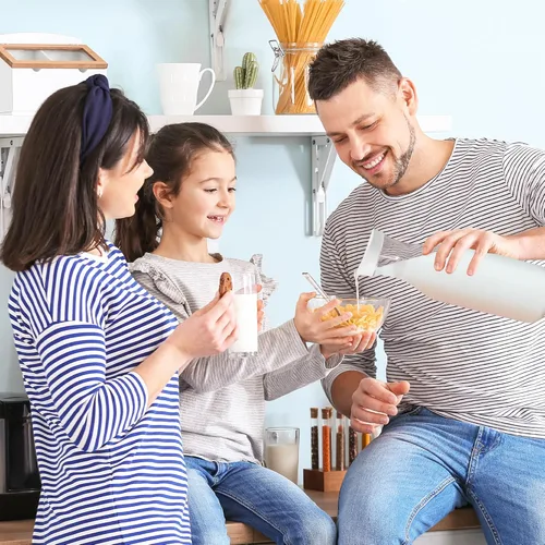 Miniatura 7 de DilaBee Jarra de agua con tapas, 50 onzas, jarras de plástico para jugos de mimosa, leche, batidos, té helado, recipientes para bebidas para paquete