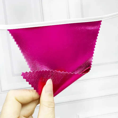 Miniatura 8 de Decoraciones de Fiesta Rosa Intenso Banderín Triangular Bandera Tela Metálica Rosa Guirnalda de Banderines para Cumpleaños Despedida de Soltera Boda