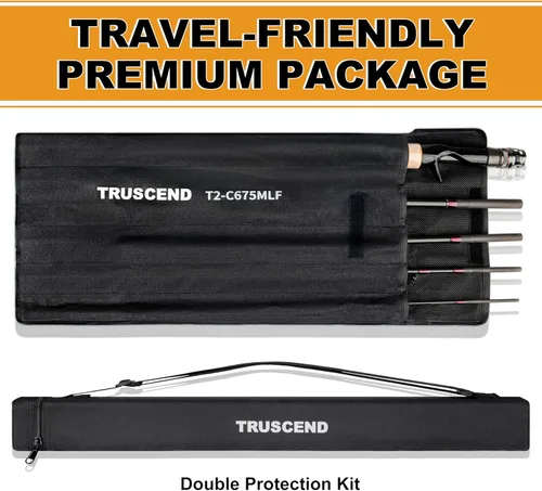 Miniatura 7 de TRUSCEND Craz Premium Baitcasting Fishing Rods, 1-Piece Performance Multi-Piece Travel Rod, Sensitive Backbone Tough Fishing Rod with Toray Carbon &
