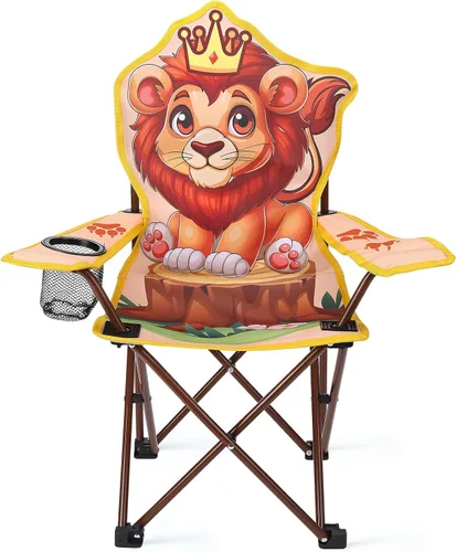 Miniatura 23 de KABOER Silla plegable para césped y camping para niños con portavasos y bolsa de transporte, sillas de camping para niños rosado sirena