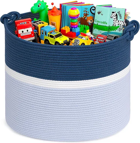 Goodpick Canasta de Almacenamiento de Juguetes de 17"x16" para Niños, Decoración del Hogar Sala de Estar, Canasta de Regalos para Bebé Varón para