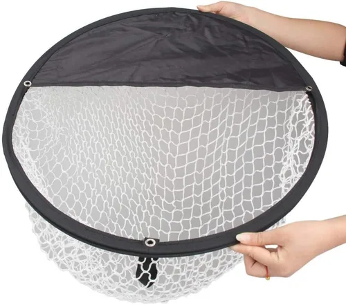 Miniatura 6 de Práctica de entrenamiento portátil de tiro de golf para practicar astillado, cesta de red duradera, portátil, plegable, color negro