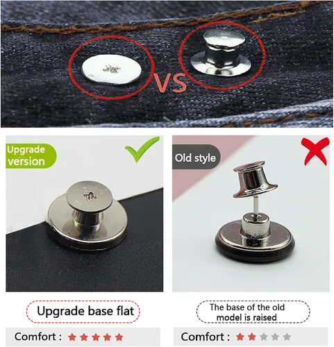Miniatura 3 de GIYOMI 17mm Kit de reemplazo de botones para jeans sin costura con base metálica, 12 juegos de botones metálicos removibles sin clavos de 17 mm, kit