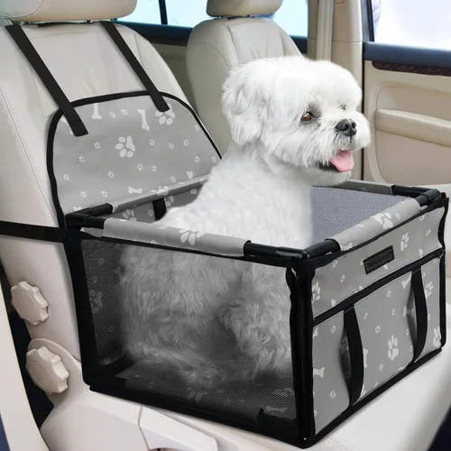 Miniatura 9 de Asiento de coche para perro plegable, asiento elevador de coche para perros impermeable transpirable Oxford, bolsa de viaje para perros pequeños a