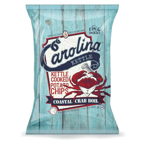 Carolina Kettle Chips | Patatas fritas cocidas en hervidor | Kosher - Chips sin gluten aptos para aperitivos escolares saludables | Con irresistible