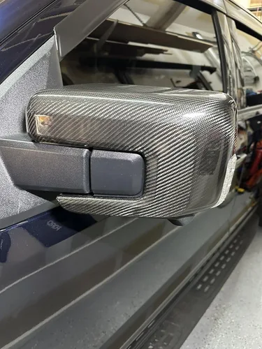 Miniatura 4 de Cubierta seca de fibra de carbono para espejo lateral Ford F150 F-150 Raptor R Shelby Lariat Platinum 2021 2022 2023 2024, revestimiento de espejo