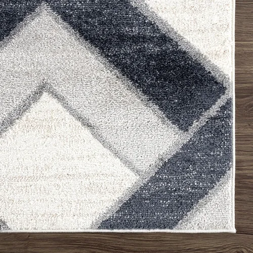Miniatura 6 de Abani Alfombra moderna de comedor con estampado de flechas grises de 4 x 6 pies, alfombra contemporánea de primera calidad que no se desprende