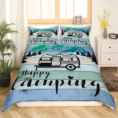 Miniatura 10 de Erosebridal Camper Bedding - Juego de ropa de cama de 2 piezas, estilo rústico de granja, juego de ropa de cama de campamento para adolescentes