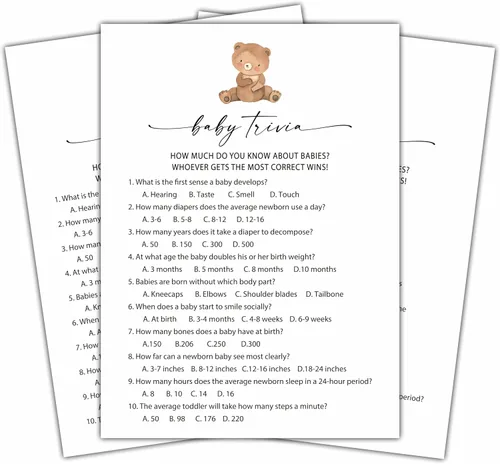 Miniatura 9 de Juego de Bingo para Bebé de Foosproea, Tarjeta de Juego de Fiesta de Baby Shower Minimalista, Ideas de Fiesta Temática de Oso Boho de Género