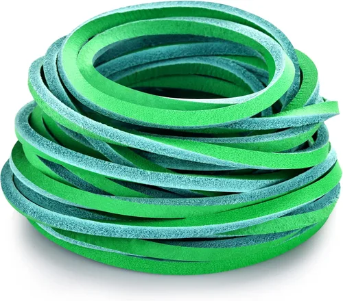 TeeLiy 3 mm Cordón plano de tira de cuero genuino de 3 mm de ancho, cuero de grano completo de piel de vacuno, cordones de encaje, trenzado Atlantis
