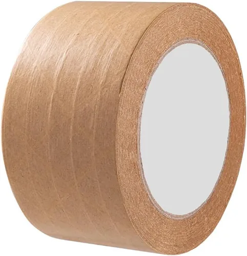 Miniatura 4 de Cinta de embalaje de papel kraft de 2 pulgadas x 50 yardas, cinta de embalaje marrón resistente, recambios de cinta de sellado de caja de escritura