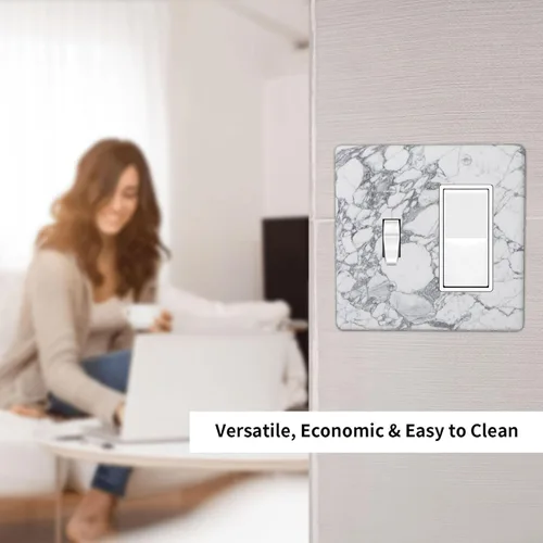 Miniatura 277 de Cubiertas de placa de pared de 3 gang con interruptor de luz de triple palanca, en negro y dorado con esplendor de oro rosa, estampado floral