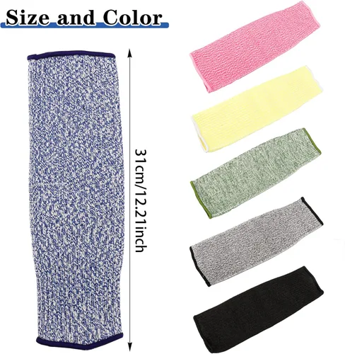 Miniatura 2 de 6 pares de mangas protectoras de brazo nivel 5 resistente a los cortes 12.2 in, unisex, antiabrasión, antiarañazos, antimordeduras, para brazos